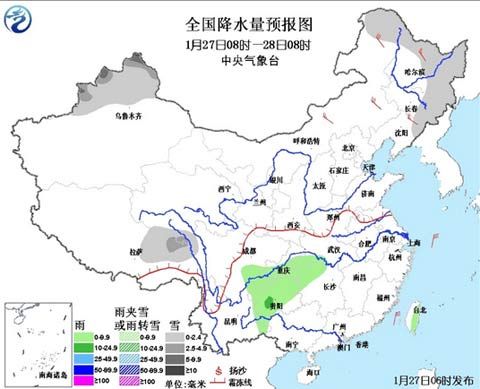 全国降水量预报图