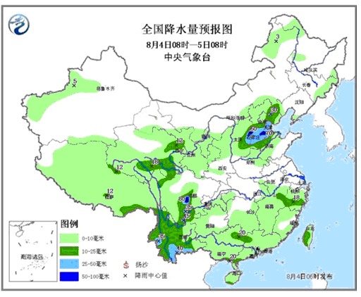 华北西北地区东部中到大雨 四川等地有高温天气